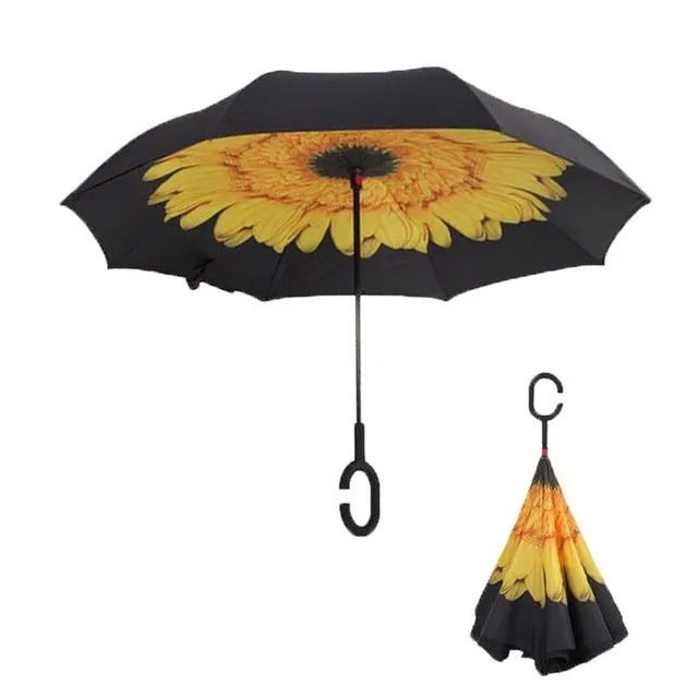 Double Layer Inverted Umbrellas Reverse Folding