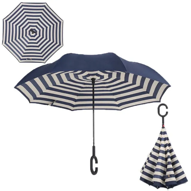 Double Layer Inverted Umbrellas Reverse Folding