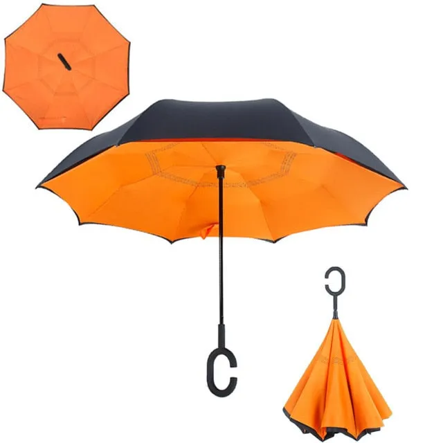 Double Layer Inverted Umbrellas Reverse Folding