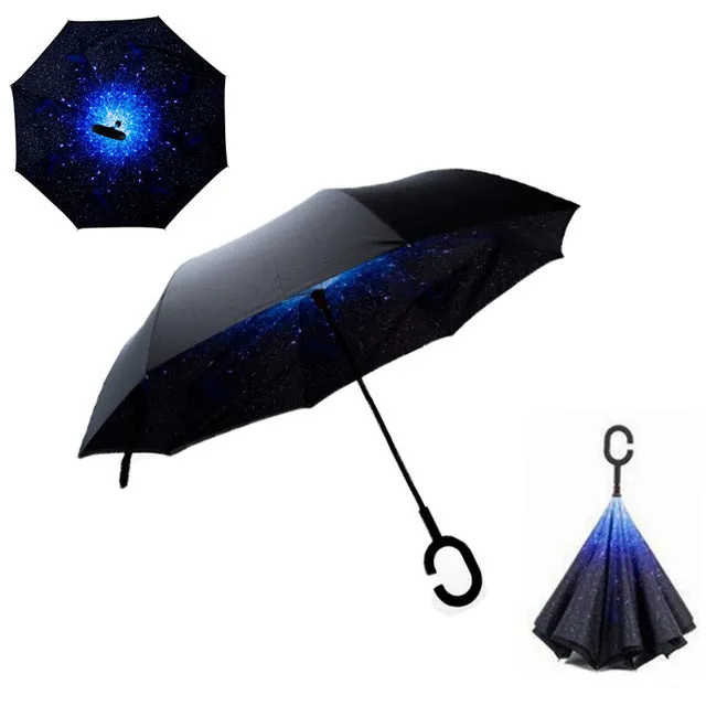 Double Layer Inverted Umbrellas Reverse Folding