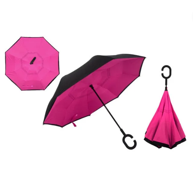 Double Layer Inverted Umbrellas Reverse Folding