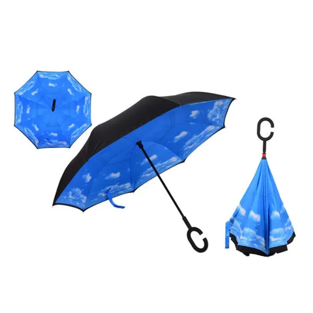 Double Layer Inverted Umbrellas Reverse Folding