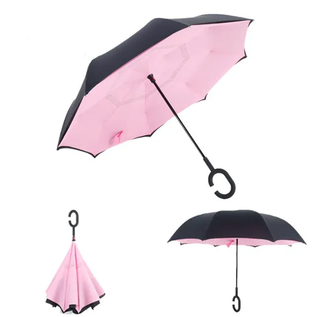 Double Layer Inverted Umbrellas Reverse Folding