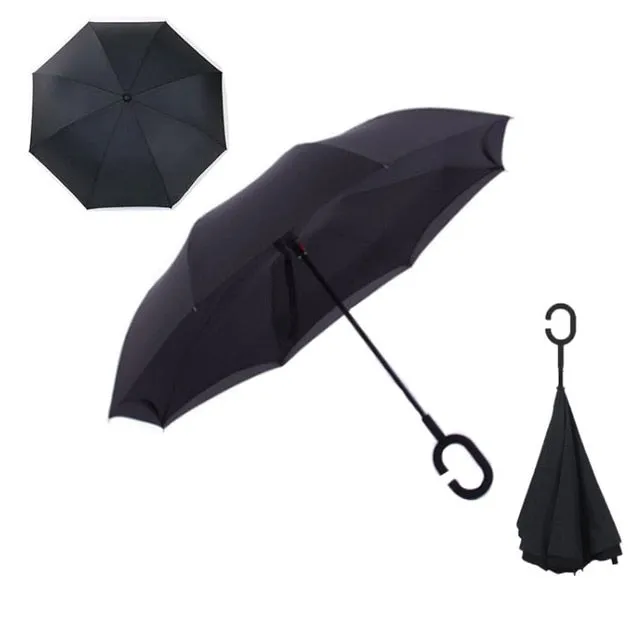 Double Layer Inverted Umbrellas Reverse Folding