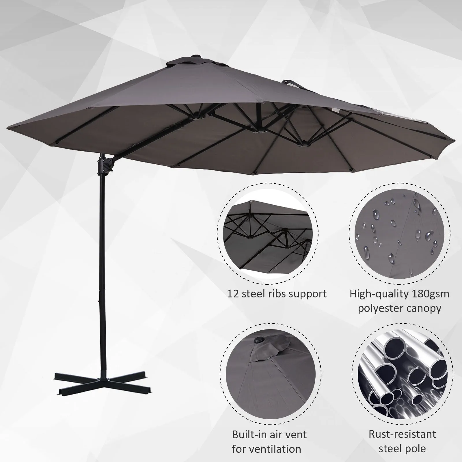 Double-Sided Cantilever Umbrella