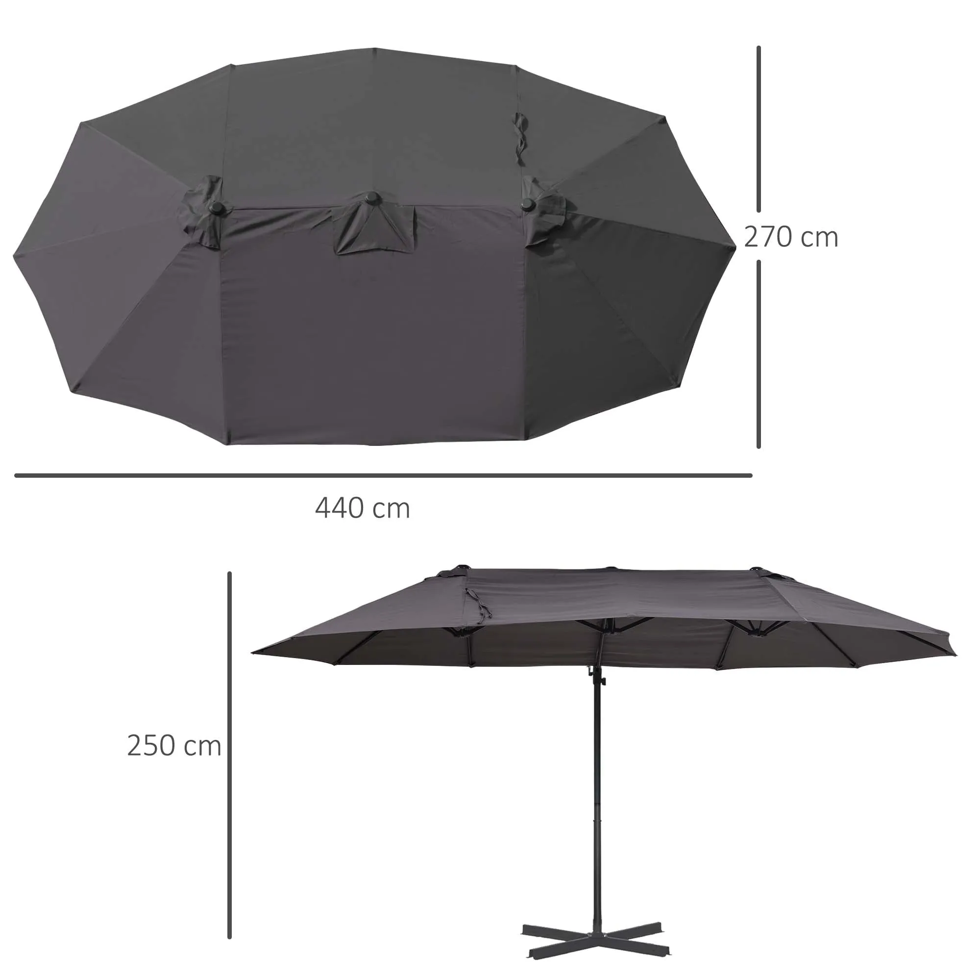 Double-Sided Cantilever Umbrella