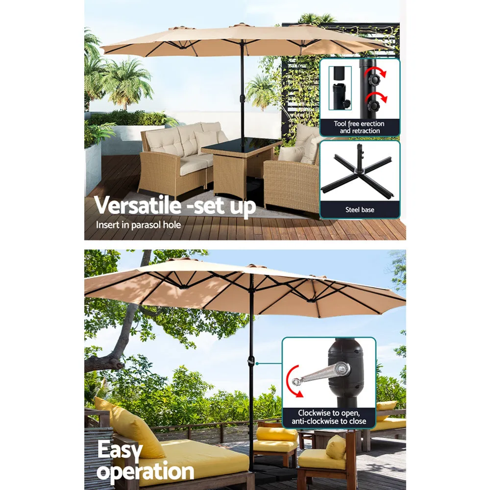 Extra Large UV50  Outdoor Umbrella Set with Base - Instahut