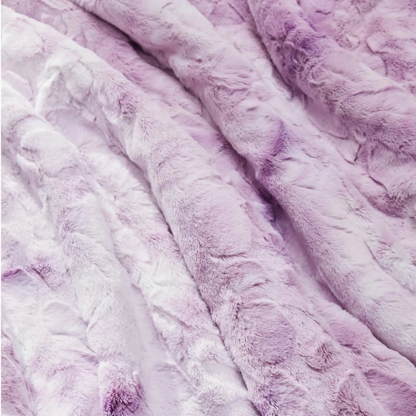 Faux Fur and Sherpa Tie-dye Reversible Blanket