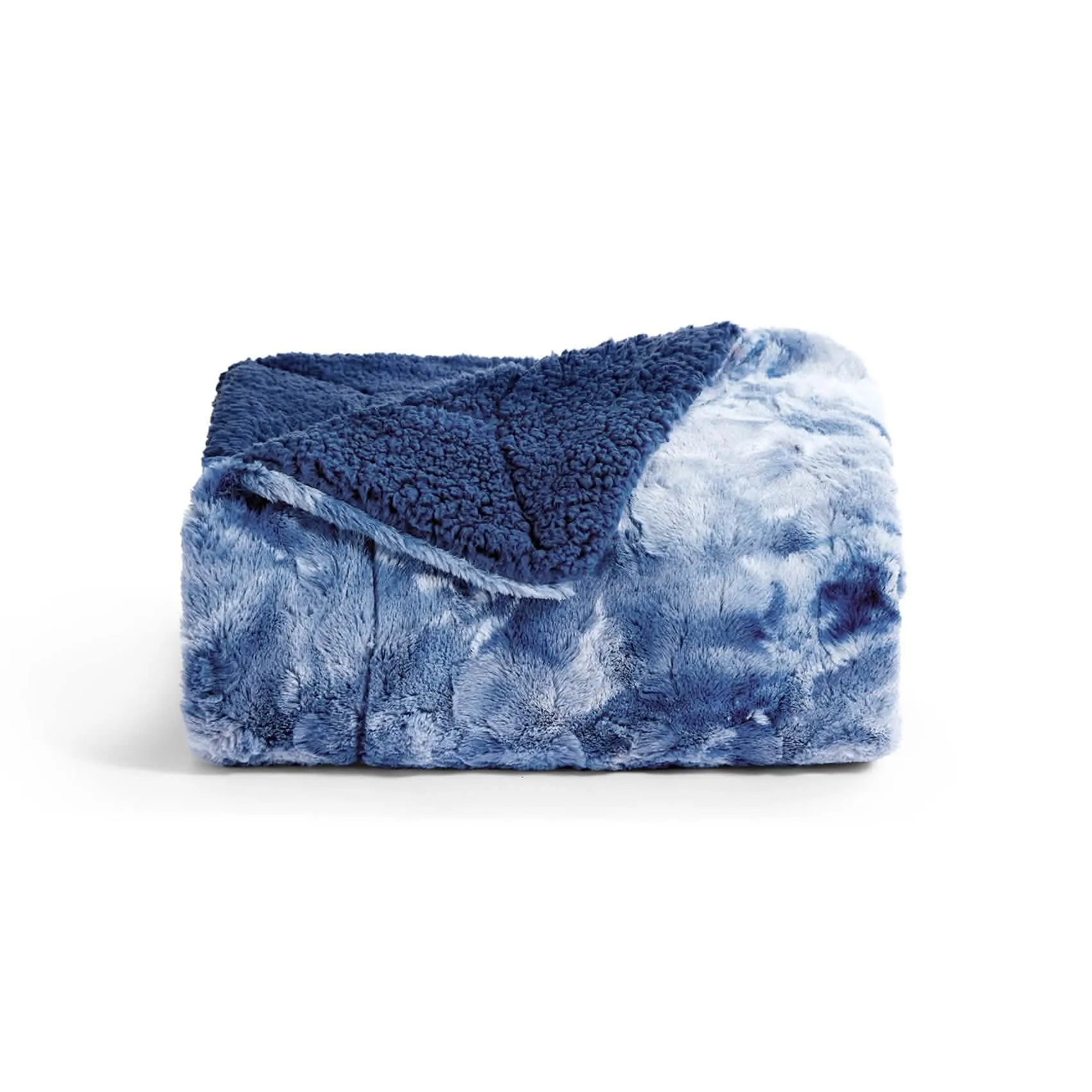 Faux Fur and Sherpa Tie-dye Reversible Blanket