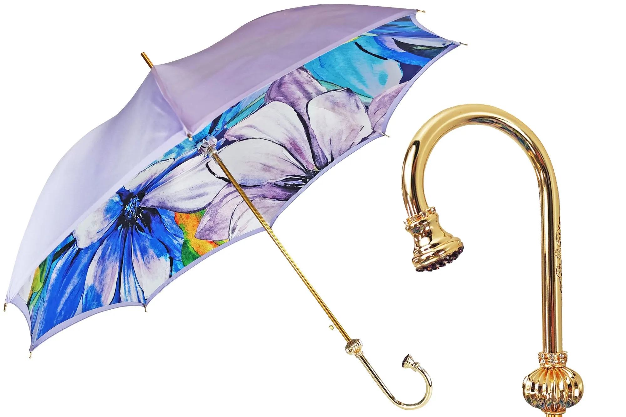 Flowered umbrella in shades of lilac