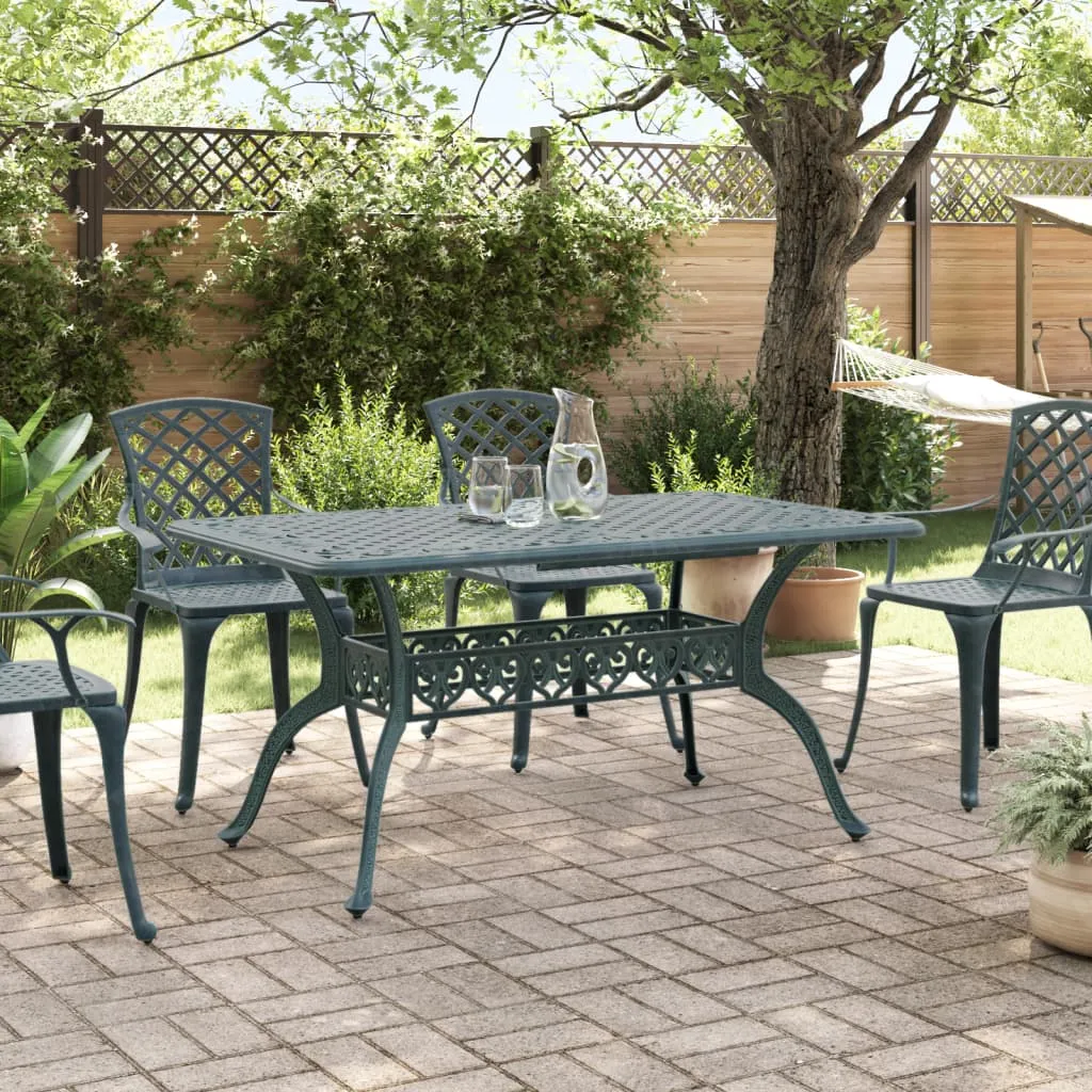 Garden Table Green 150x90x72 cm Cast Aluminium