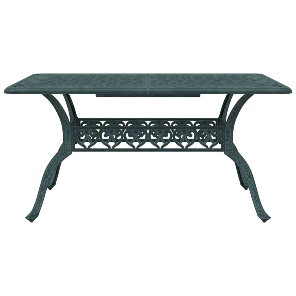 Garden Table Green 150x90x72 cm Cast Aluminium