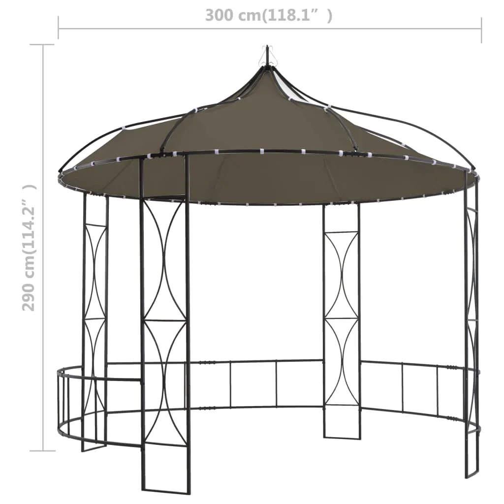 Gazebo 300x290 cm Taupe Round