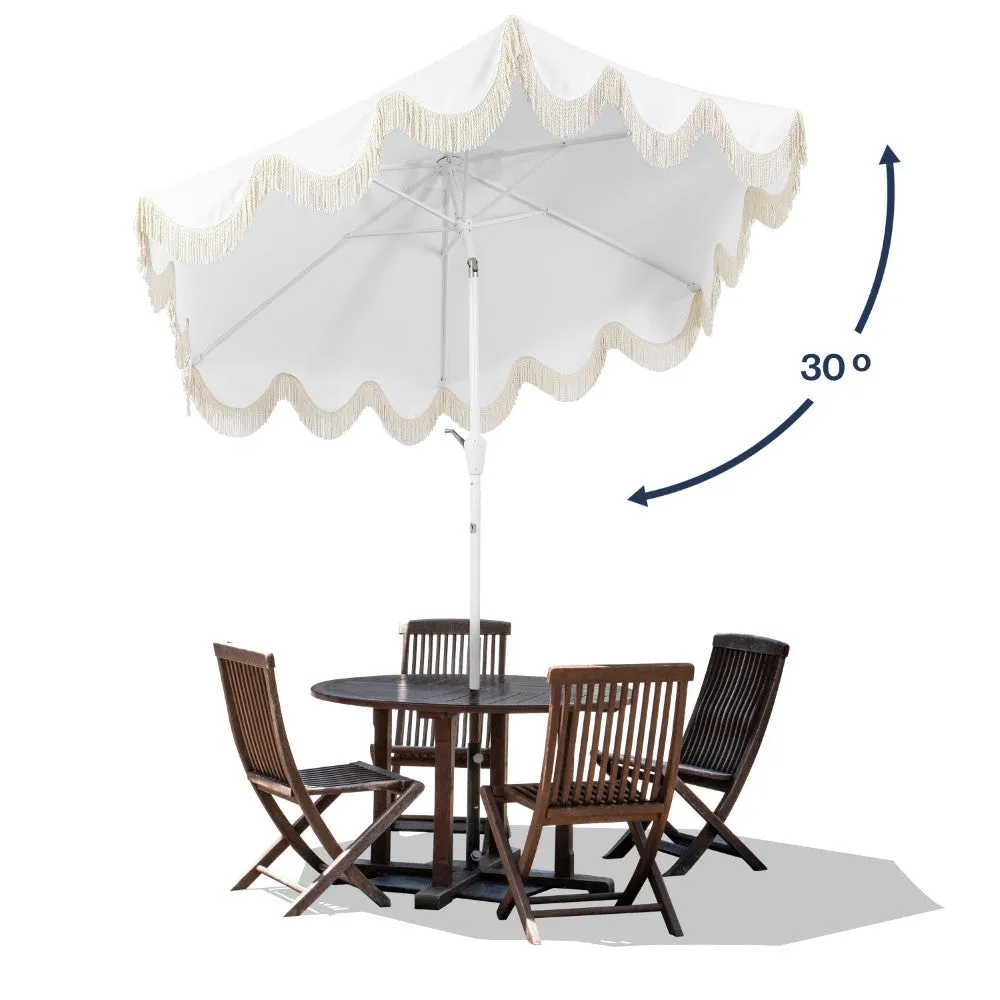 Globex 9 ft. Classic Cottage Tassel Market Patio Umbrella