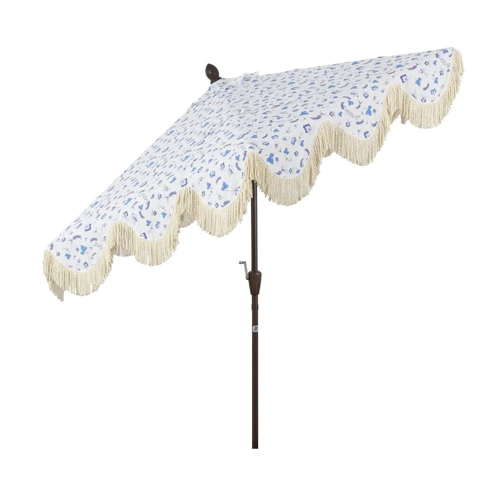 Globex 9 ft. Classic Cottage Tassel Market Patio Umbrella