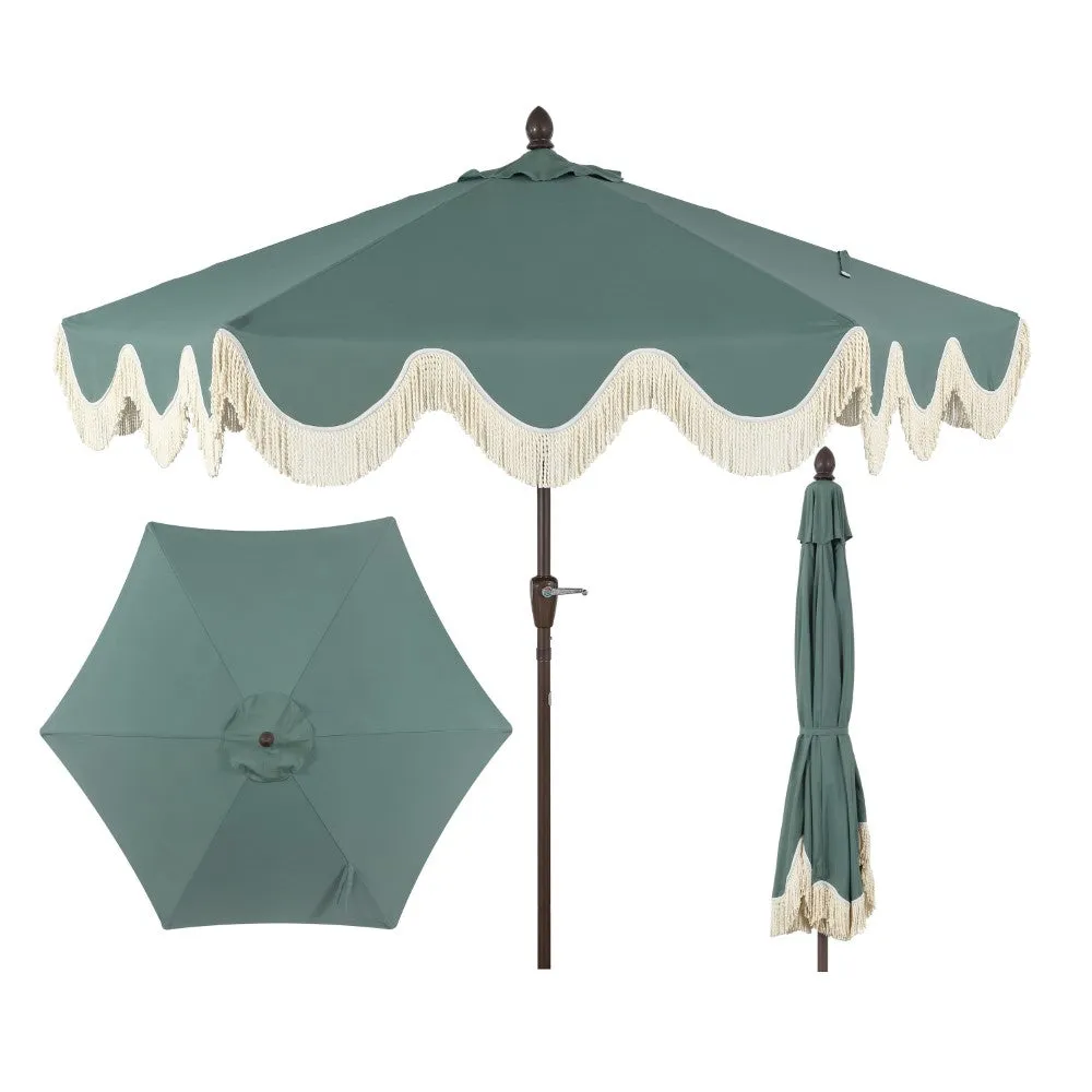 Globex 9 ft. Classic Cottage Tassel Market Patio Umbrella