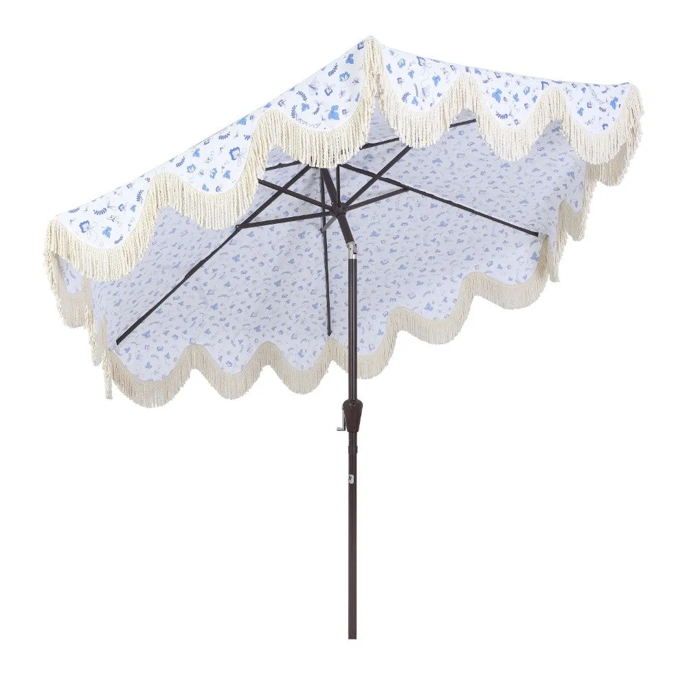 Globex 9 ft. Classic Cottage Tassel Market Patio Umbrella