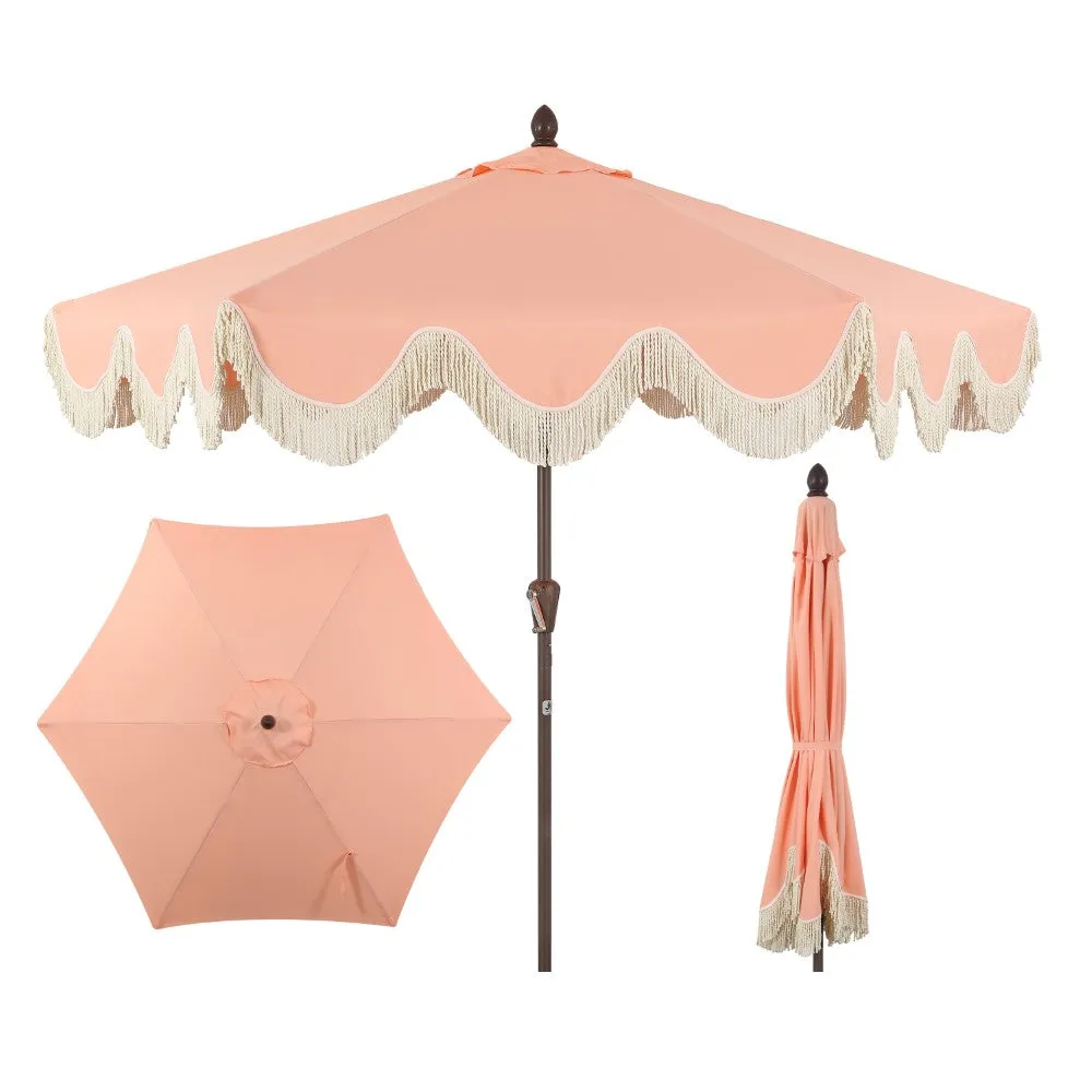 Globex 9 ft. Classic Cottage Tassel Market Patio Umbrella