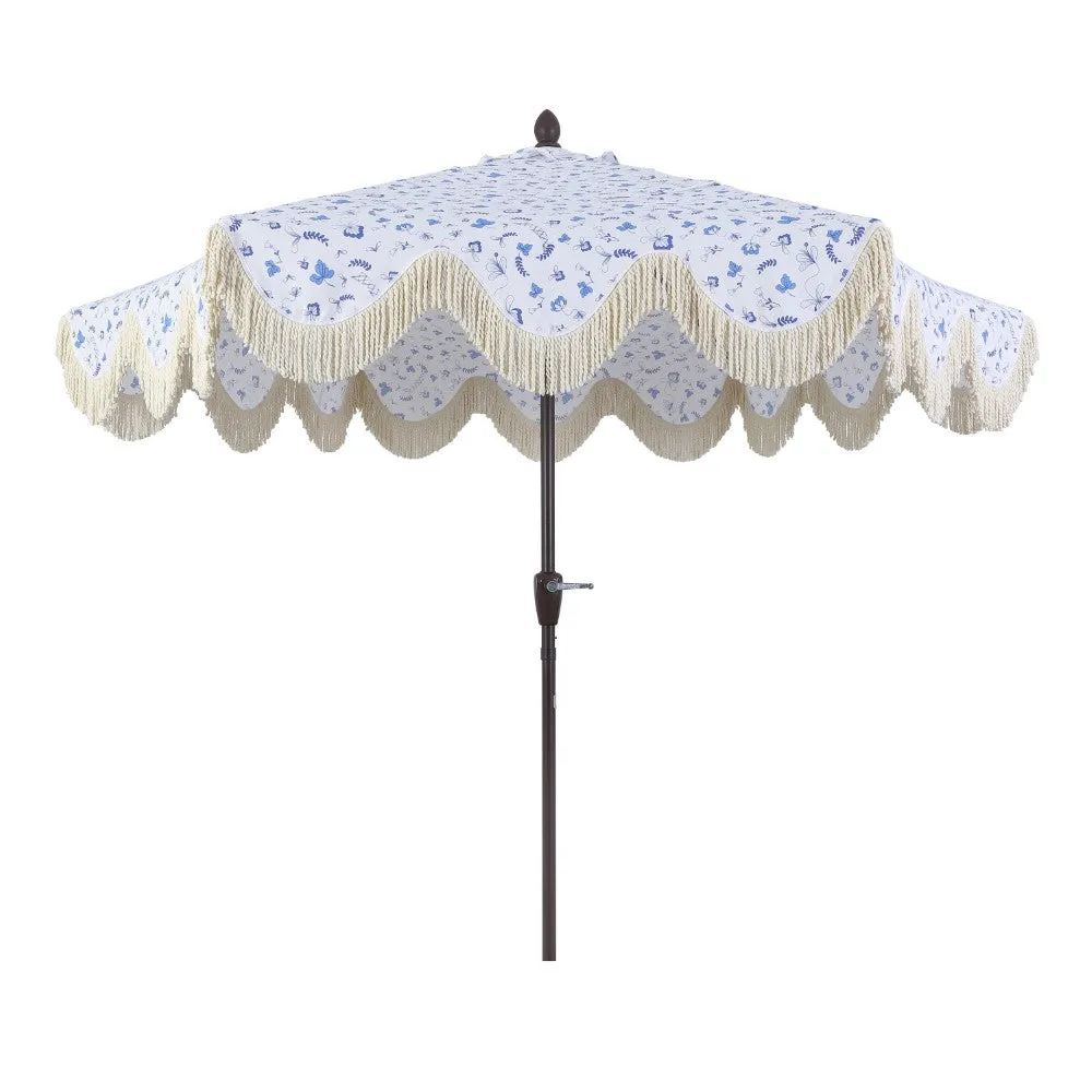 Globex 9 ft. Classic Cottage Tassel Market Patio Umbrella