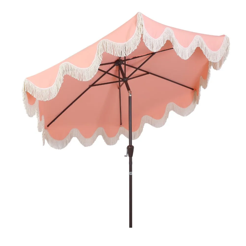 Globex 9 ft. Classic Cottage Tassel Market Patio Umbrella