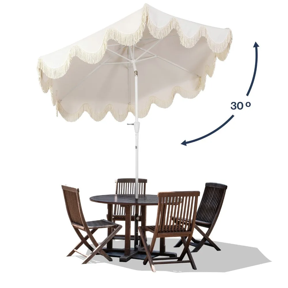 Globex 9 ft. Classic Cottage Tassel Market Patio Umbrella