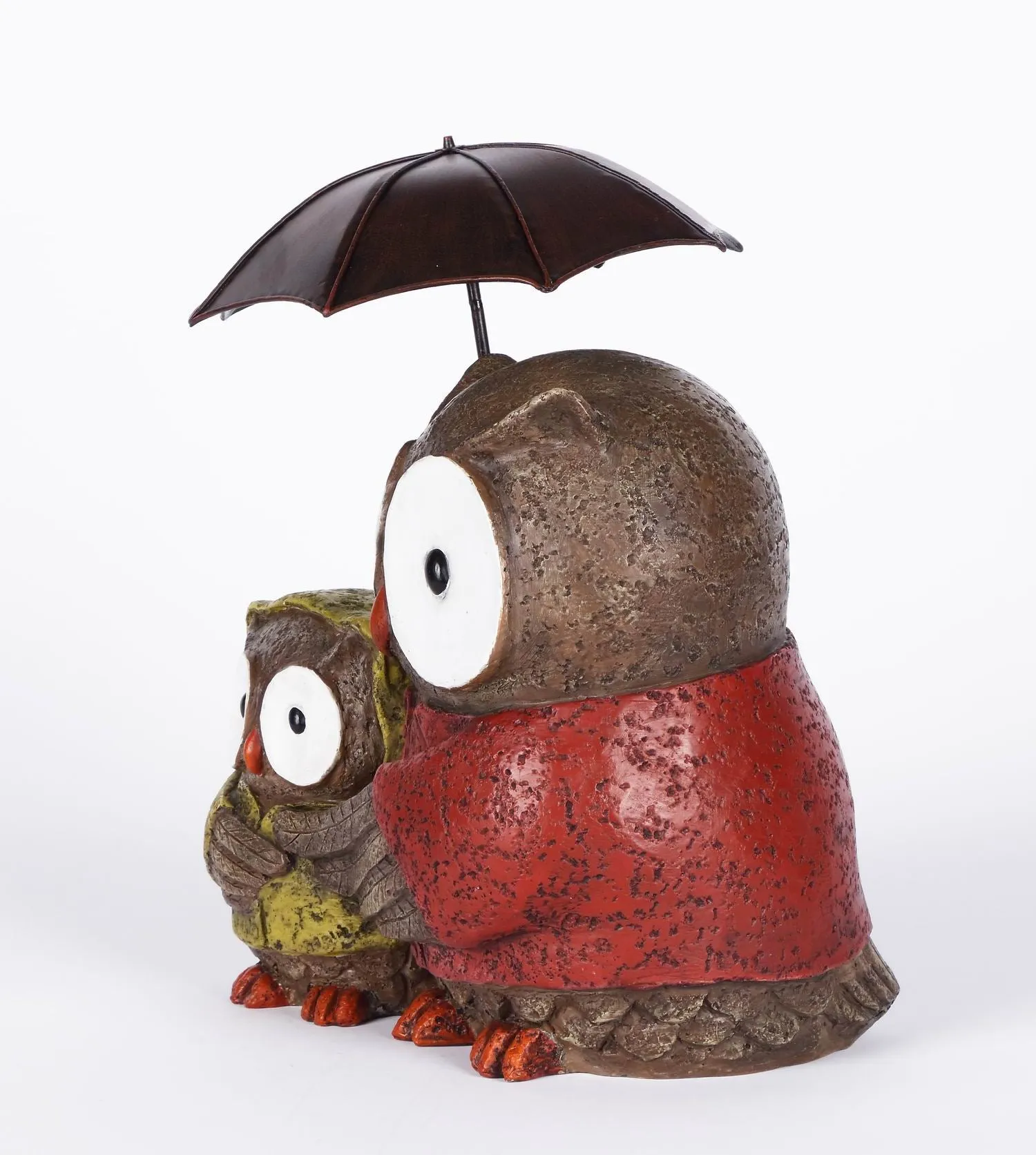 Hi-Line Exclusive - Mother And Baby Owl Under Umbrella