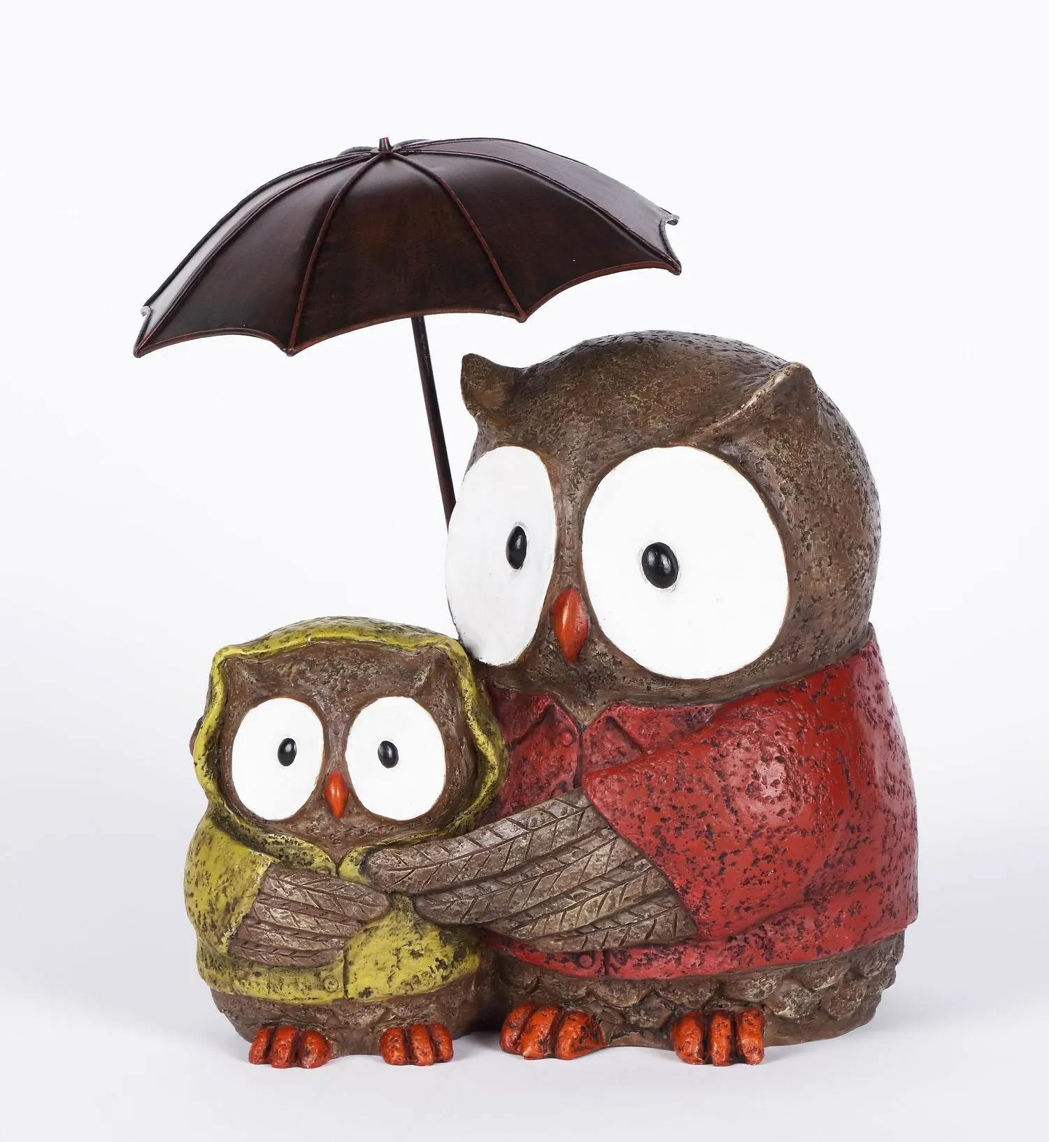 Hi-Line Exclusive - Mother And Baby Owl Under Umbrella