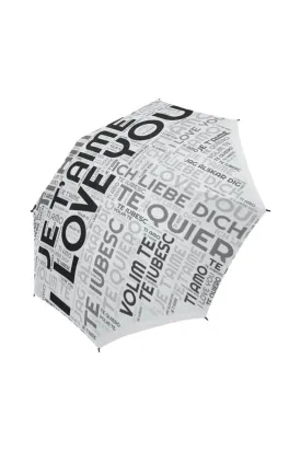 I LOVE YOU Semi-Automatic Foldable Umbrella