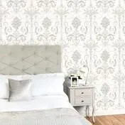 Josette Dove Grey/White Wallpaper