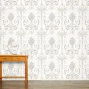 Josette Dove Grey/White Wallpaper