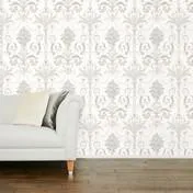 Josette Dove Grey/White Wallpaper