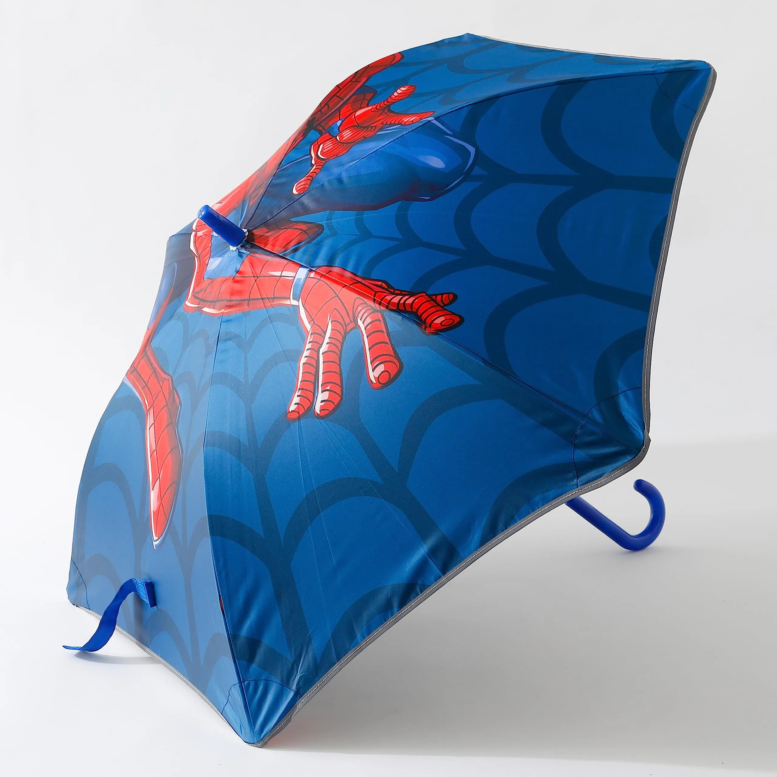 Kuber Industries Marvel Spidermen Print Umbrella For Kids|Automatic Umbrella For Rain (Blue)