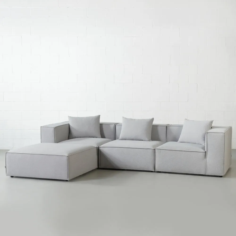 MASON - Grey Fabric Modular Sectional (4 piece)