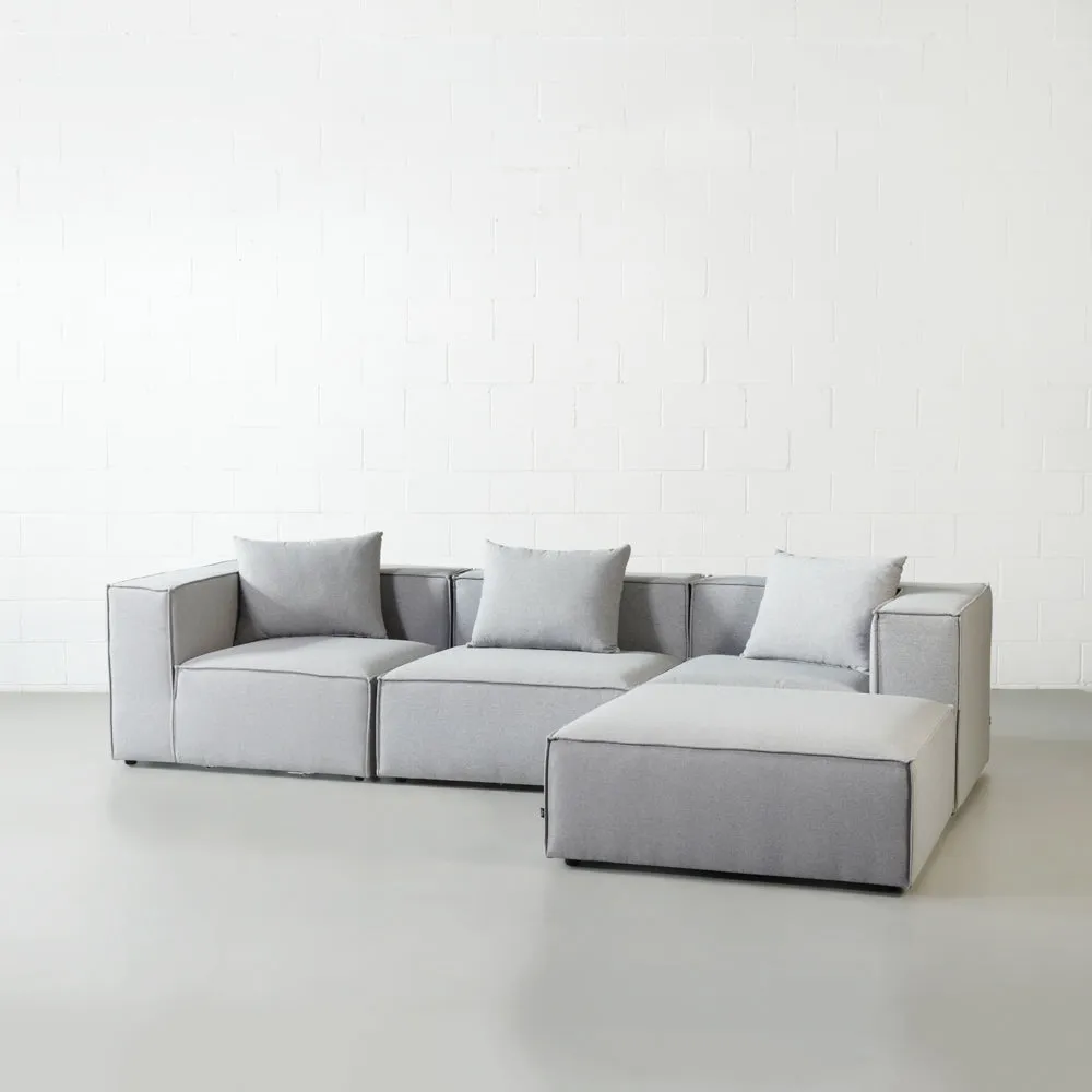 MASON - Grey Fabric Modular Sectional (4 piece)