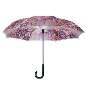 Monet Agapanthus Reverse-Open Umbrella