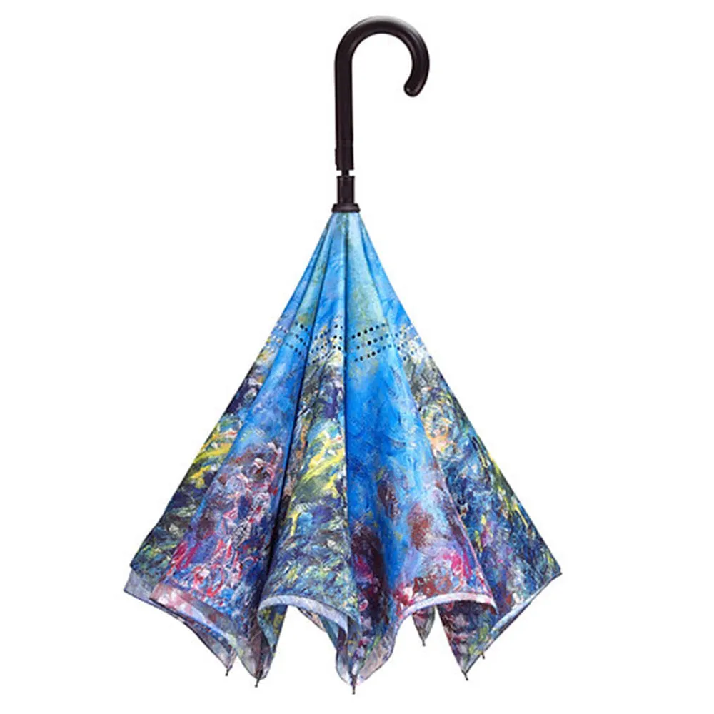 Monet Wisteria Reverse-Open Umbrella