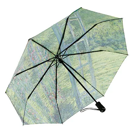 Monet's Japanese Footbridge Reverse Close Folding Umbrella