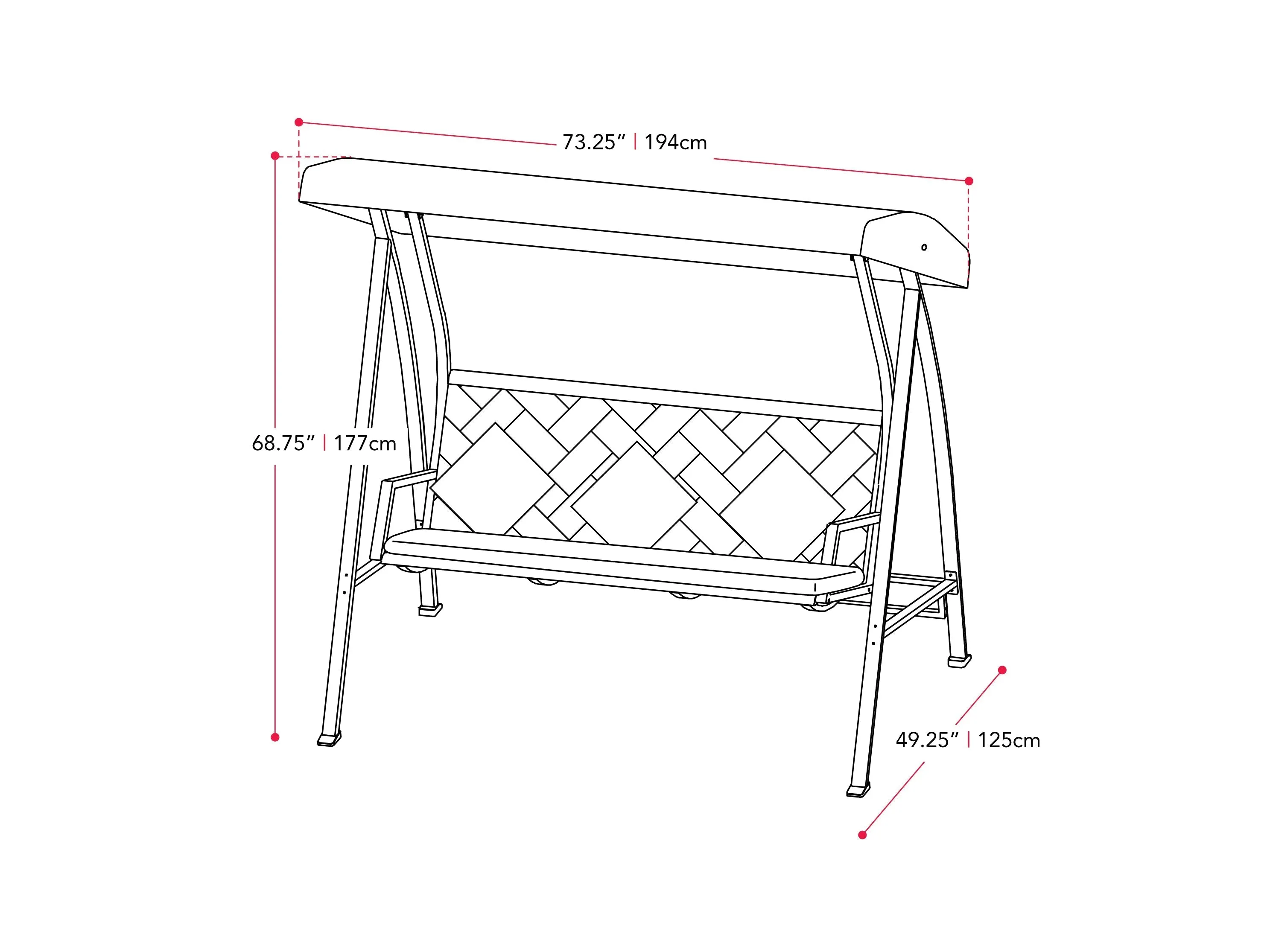 Navy Blue Patio Swing With Canopy