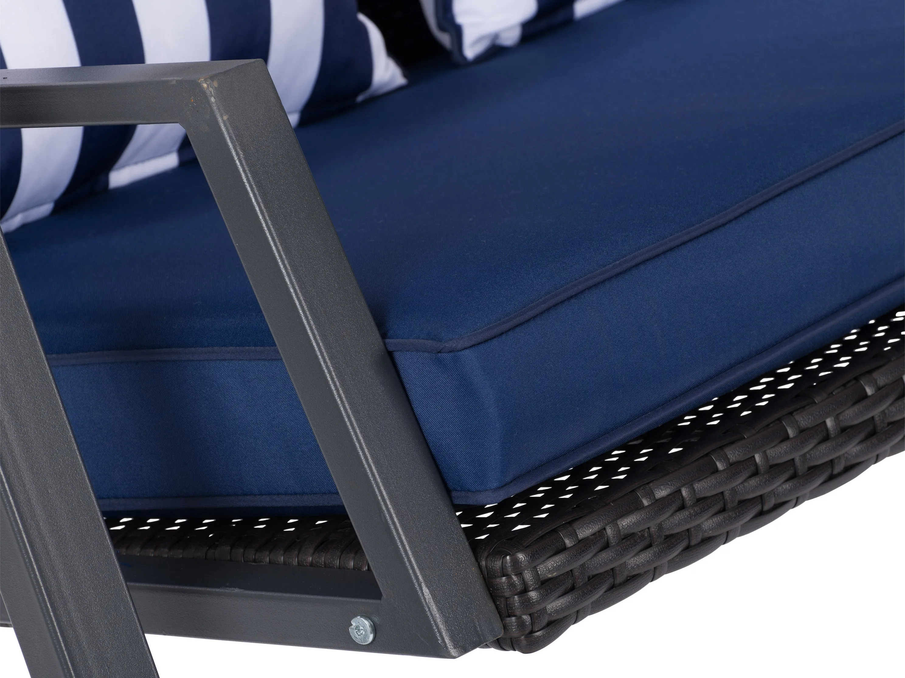 Navy Blue Patio Swing With Canopy