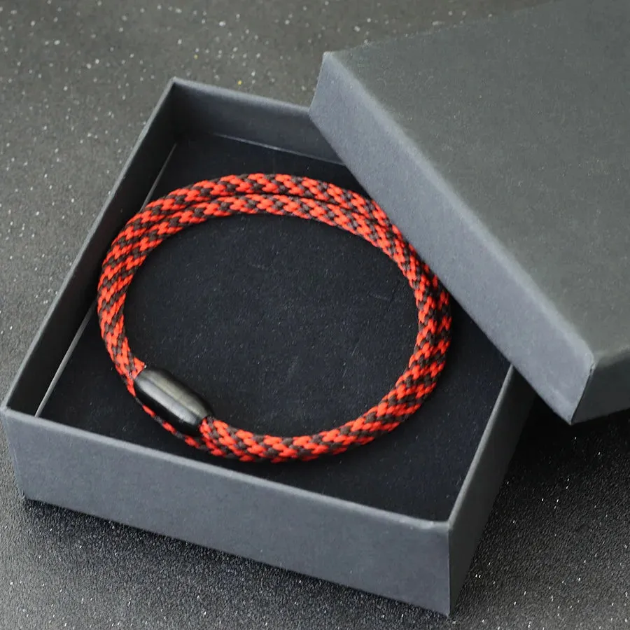 Noter Men Bracelet High Quality 2024 Stainless Steel Magnet Buckle Double Layer Macrame Braslet Outdoor Camping Nautical Braclet