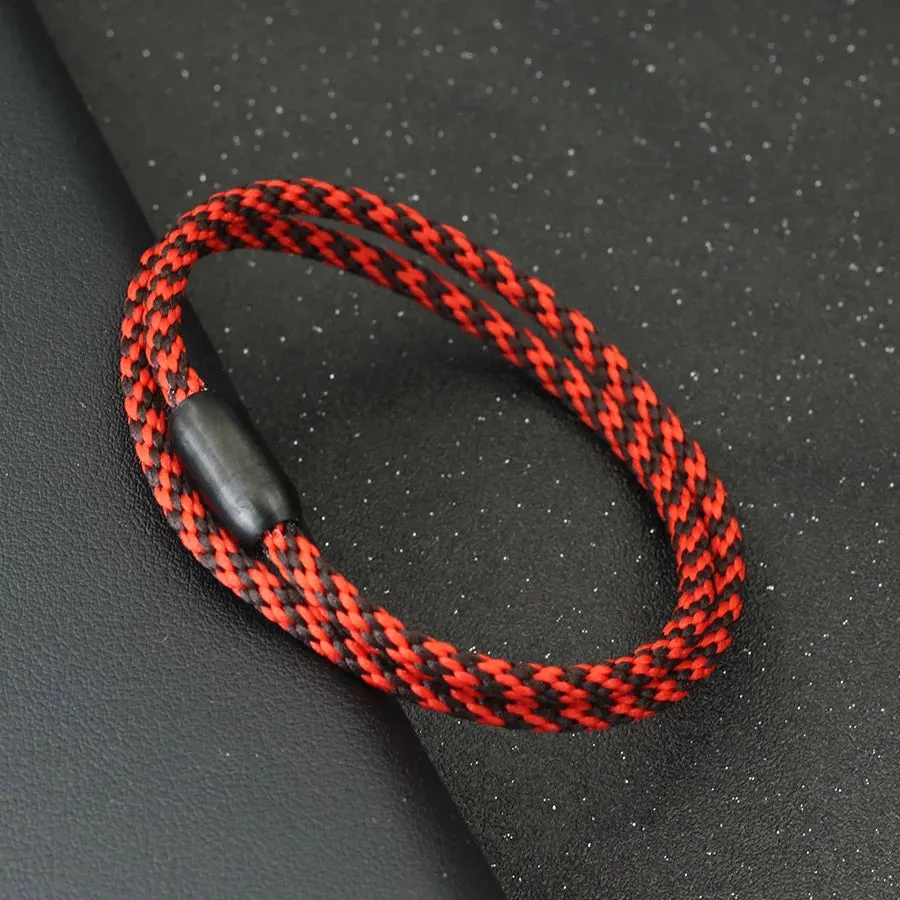 Noter Men Bracelet High Quality 2024 Stainless Steel Magnet Buckle Double Layer Macrame Braslet Outdoor Camping Nautical Braclet