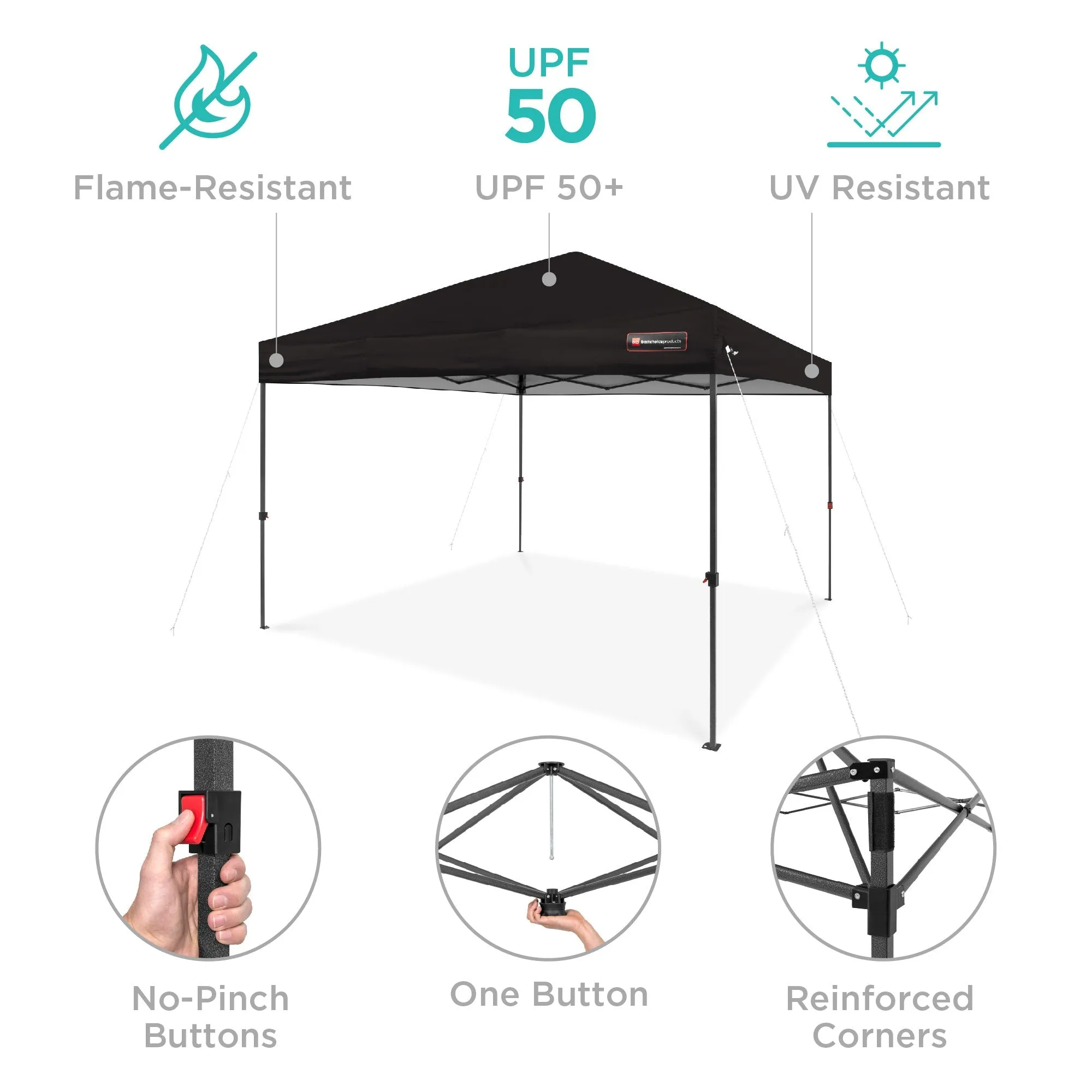 One-Person Setup Instant Pop Up Canopy w/ Wheeled Bag