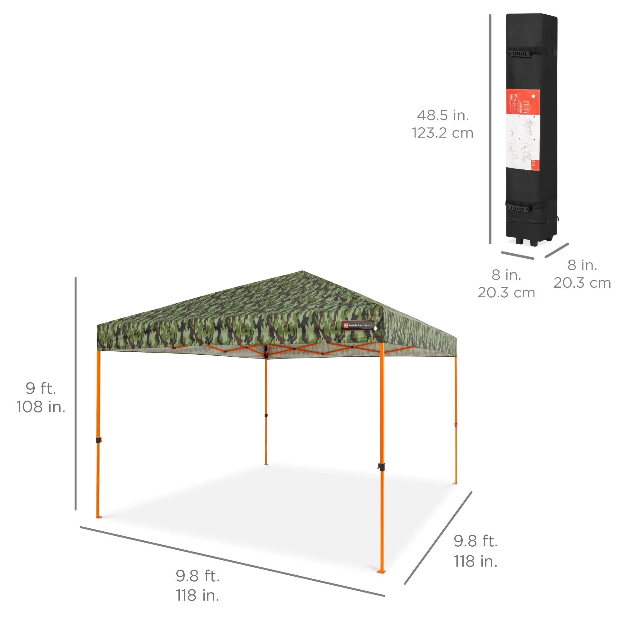 One-Person Setup Instant Pop Up Canopy w/ Wheeled Bag