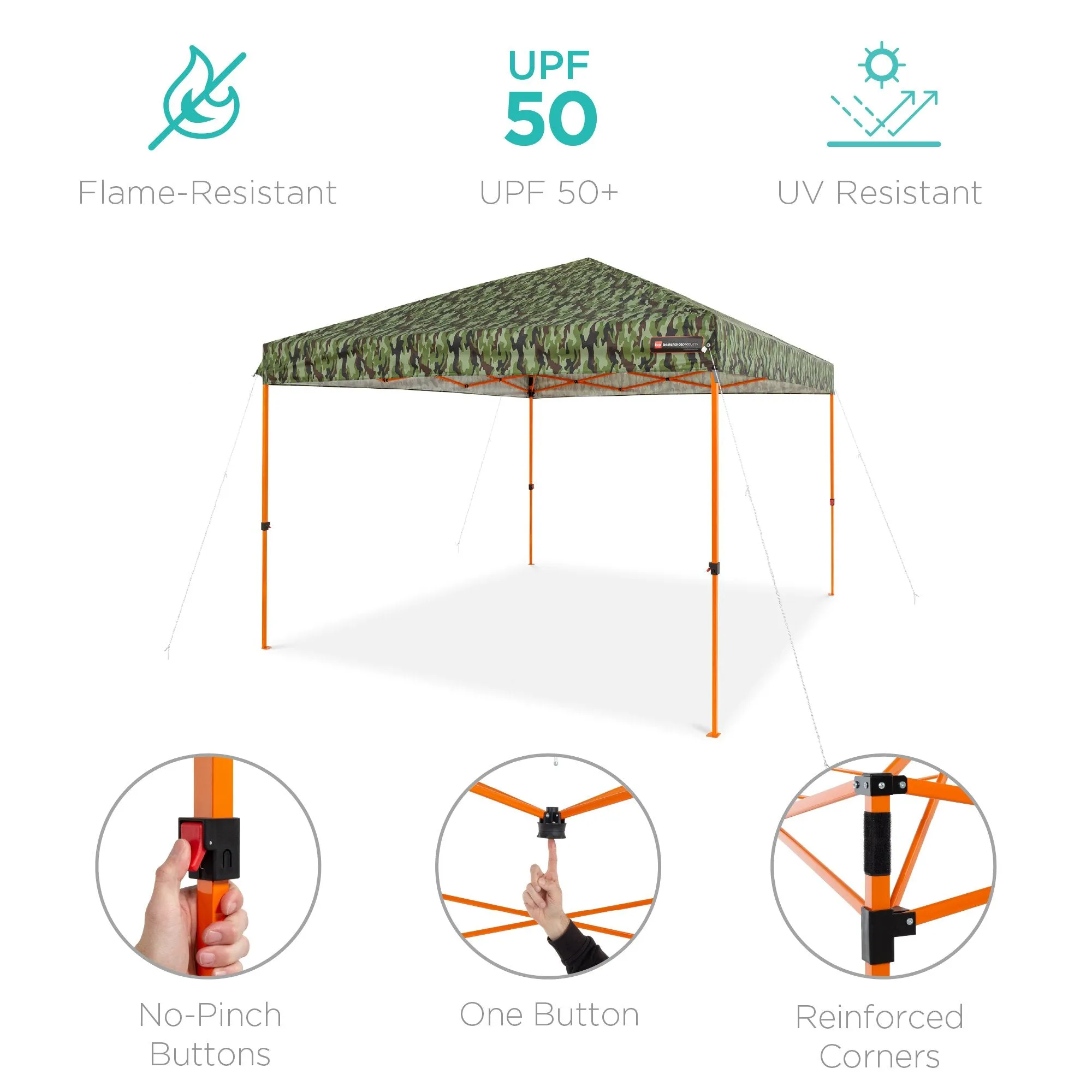 One-Person Setup Instant Pop Up Canopy w/ Wheeled Bag