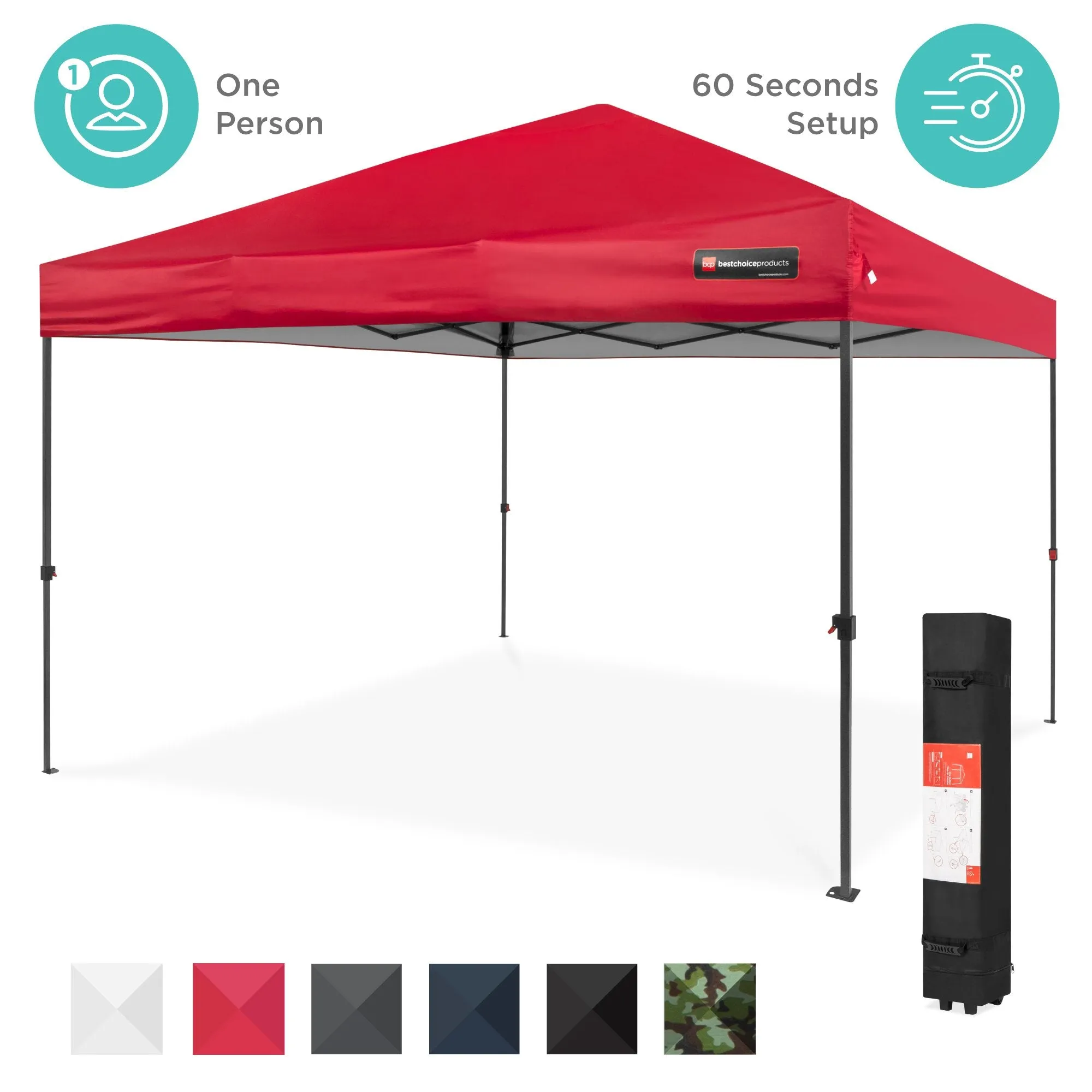 One-Person Setup Instant Pop Up Canopy w/ Wheeled Bag