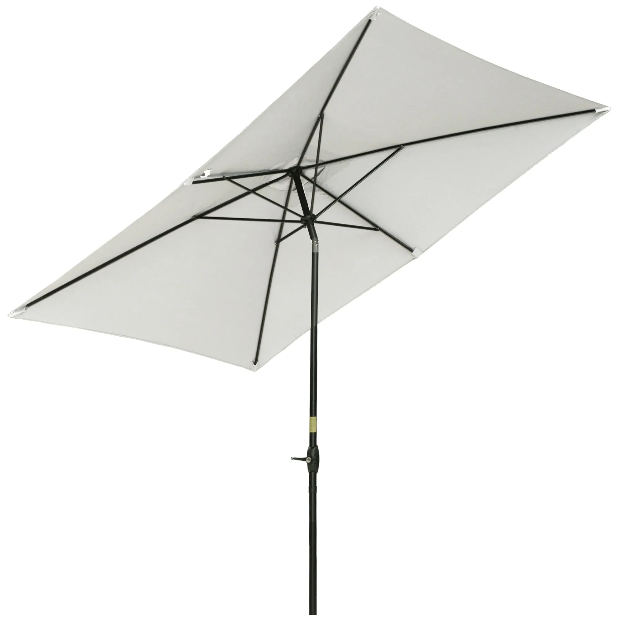 Outsunny 2 x 3(m) Garden Parasol Rectangular Market Umbrella w/ Crank White