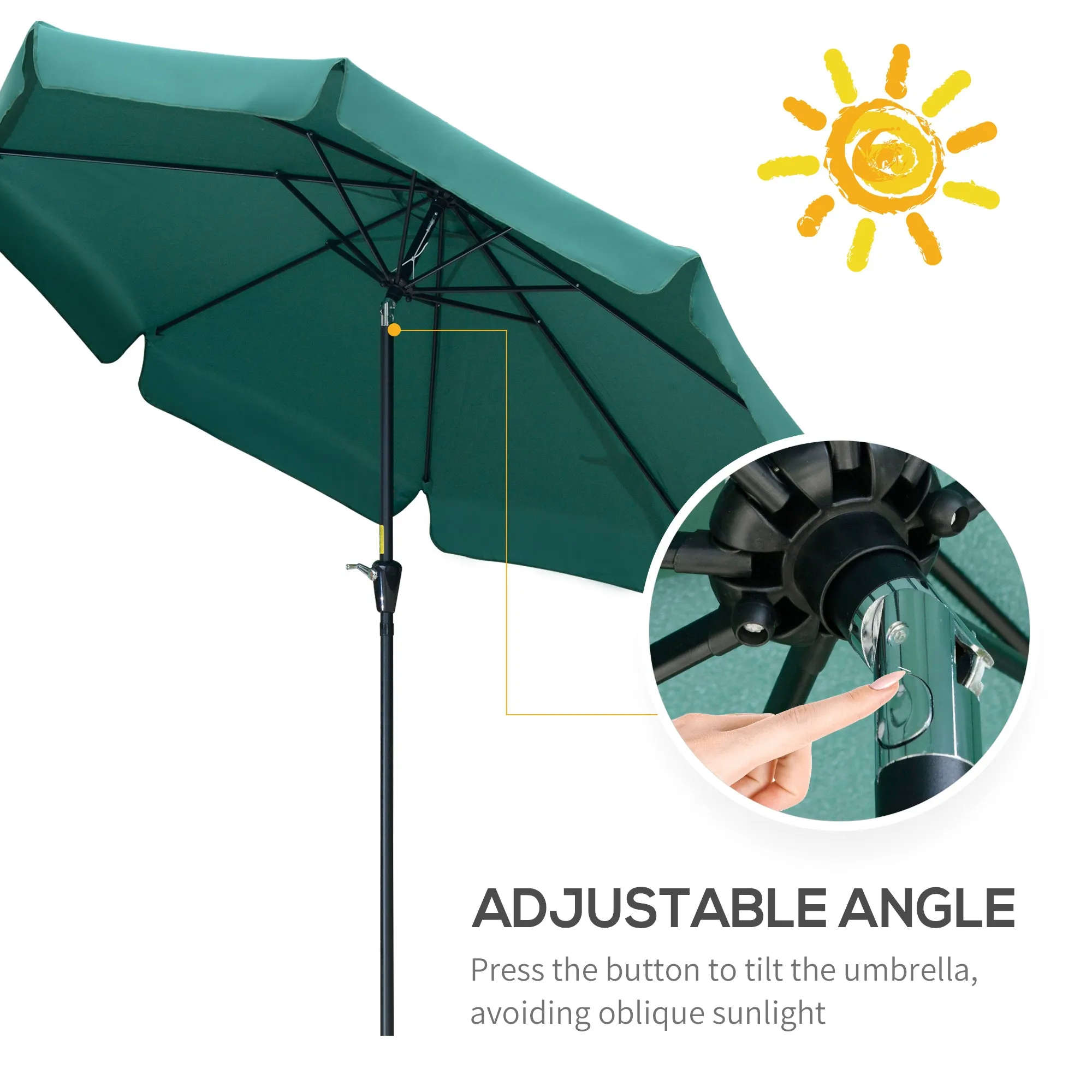 Outsunny Patio Umbrella Green