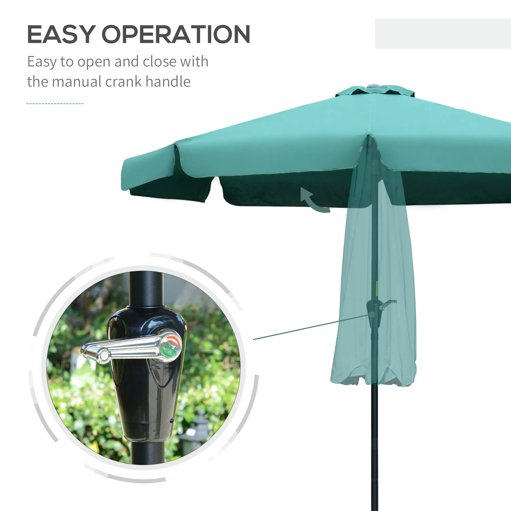 Outsunny Patio Umbrella Green