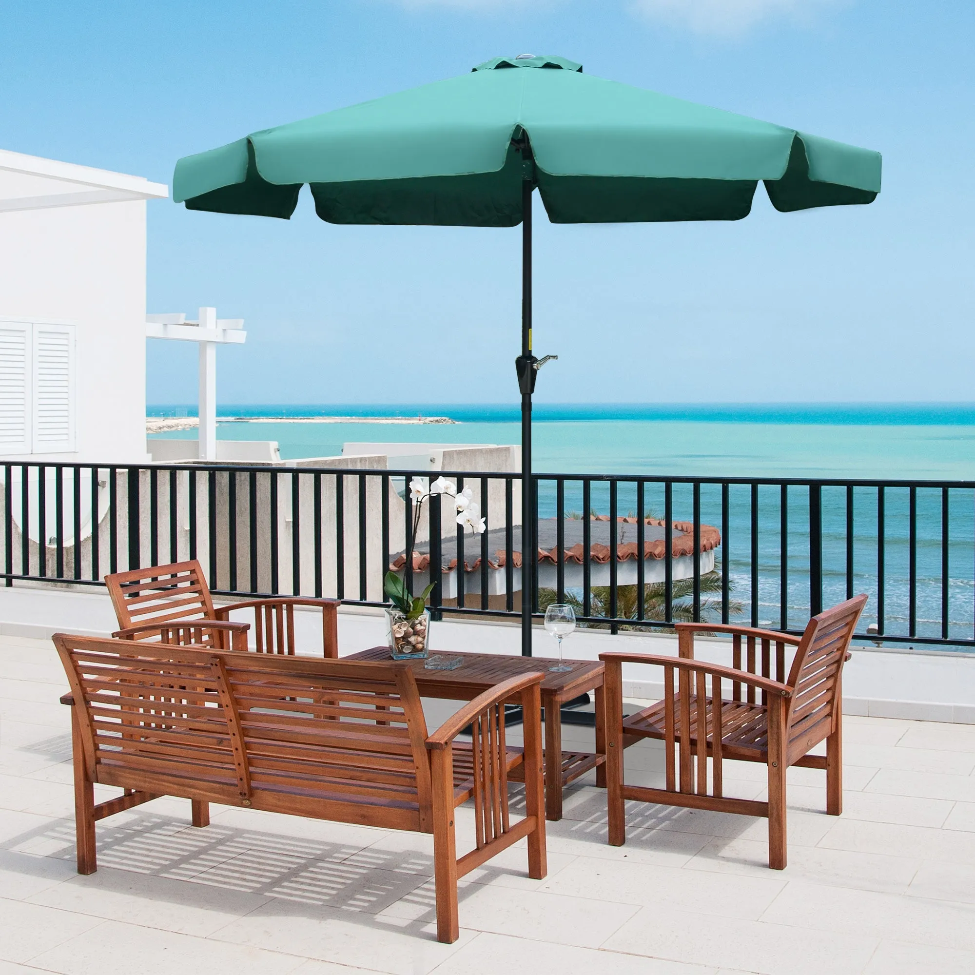 Outsunny Patio Umbrella Green