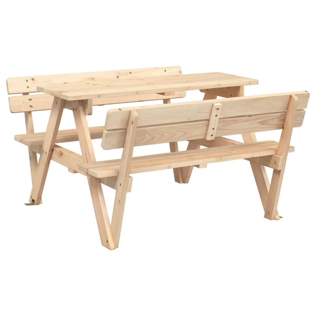 Picnic Table for 4 Kids with Umbrella Solid Wood Fir